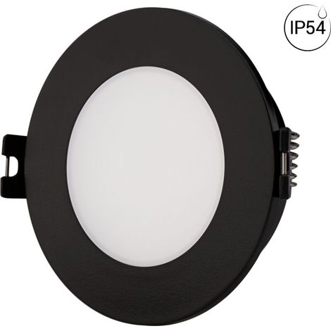 Collerette downlight étanche ronde pour ampoule GU10 / MR16 - - Noir (1/5)
