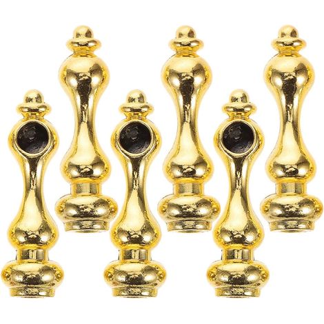Lot de 6 Embouts de Poteau en Alliage de Zinc Forme Gourde pour Garde-Corps de Meuble, Installation Facile et Connexions Sécurisées pour Armoires à Vin et Chariots (1/5)