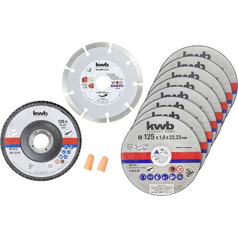 KWB 712042 DISQUE À TRONÇONNER DIAMANT FIN POUR MEULEUSE D'ANGLE 125 MM FLEX POUR ACIER INOXYDABLE DANS BOÎTE DE RANGEMENT AVEC (1/5)