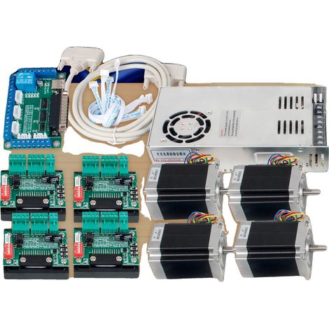 Kit di controllo CNC, configurazione a 3/4 assi, compatibilità con motori passo-passo, kit a 4 assi (1/2)