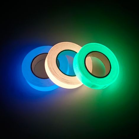 Nastro fosforescente 3M autoadesivo luminoso per segnali di emergenza, adesivi luminosi per palcoscenico, decorazioni per la casa e per feste, 1 pezzo (blu) (1/5)