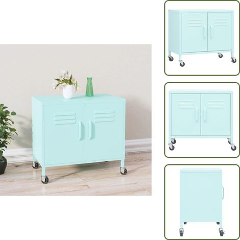 Armoire de rangement Menthe 60x35x56 cm Acier - Meuble De Rangement - Armoire De Rangement - Armoire Métallique - Meuble Vert - Rangement Salle De Séjour (1/5)