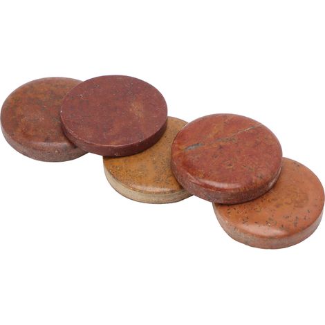 Lot de 5 pierres Gua Sha naturelles, planches de massage rondes faites main pour le visage, le dos et les articulations (1/5)
