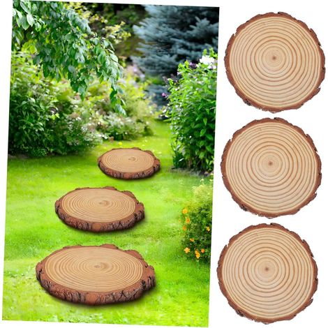 Dalles de pavage - Dalles de jardin - Décoration extérieure - Design en bois durable - 20 x 20 x 2 cm - Kaki (1/5)