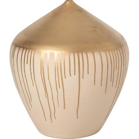 Vase céramique beige doré large - beige et doré (1/3)