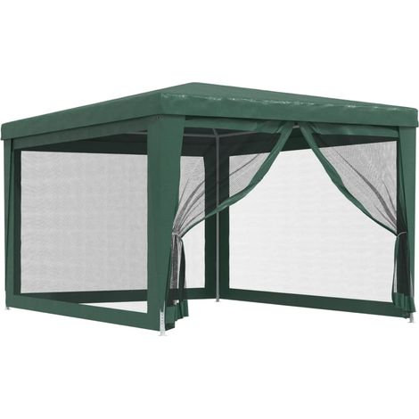 Maison Exclusive - Partyzelt mit 4 Mesh-Seitenwänden Grün 3x4 m H