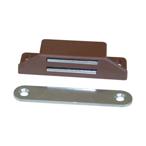CRICCHETTO MAGNETICO SPORTELLI 658 - MM 65X19 H.MM 15 KG 8 + INCONTRO MARRONE- 50 pezzi