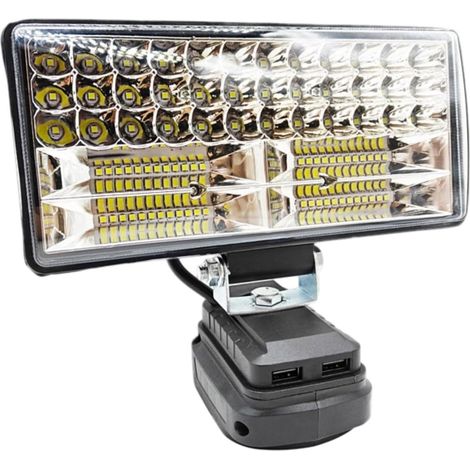 Lampe de travail LED lumineuse sans fil avec construction en aluminium, plusieurs niveaux de luminosité, fonctionne pour la réparation à la maison, travail rechargeable avec angles réglables, durable (1/5)