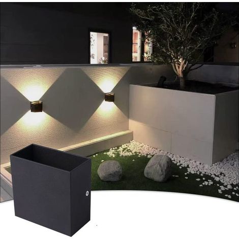 LED Wandleuchte 10x10cm Schwarz – Dimmbar Wandlampe Innen Warmweiß (1/5)