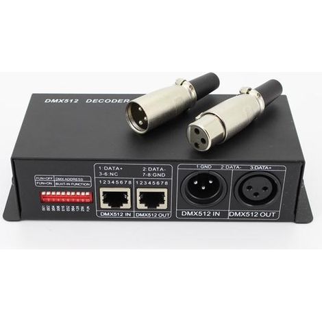 Centralina DMX-512 Decoder Converti In PWM 4 Canali Per Luci Led Fino A 16A 12V 24V Uscita RJ-45 Adattatori DMX (1/3)