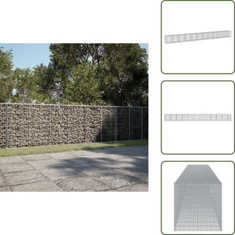 vidaXL Gabione mit Deckel 1150x100x100 cm Verzinktes Eisen (1/5)