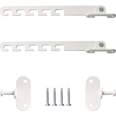 CCYKXA 2pcs 18cm Window Restrictor No Drilling Window Lock Open and Door Locks with 4 Screws Window Block to Adjust Window Opening (White)