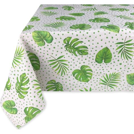 TOVAGLIA DORY foglia VERDE FOGLIE VERDI in cotone Cm. 140x140 x4 persone