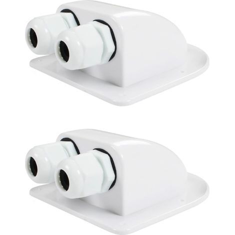 Pair 2 Stück wasserdichte Kabelverschraubung, Kabeleinführungsverschraubung, wasserdichte Dachdurchführung, 2 Stück Dachdurchführung, ABS wasserdicht IP68 Solar, für Wohnmobile, Boote, Yachten (weiß) 