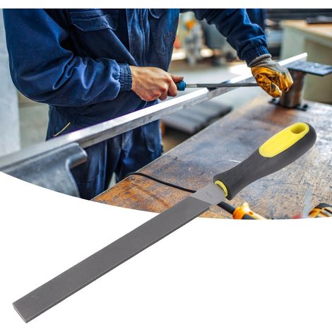 8-Zoll-Flachstahlfeile mit Griff zum Schärfen und Formen von Metall, mittlere Zähne (1/5)