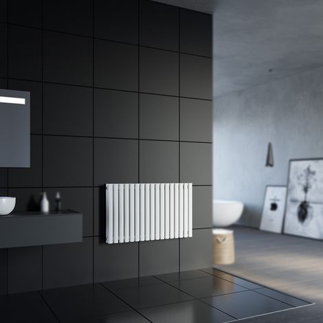 Design Heizkörper Röhren 600x1003mm Doppellagig Badezimmer/Wohnraum Seitenanschluss Weiß Badheizkörper Radiator (1/5)