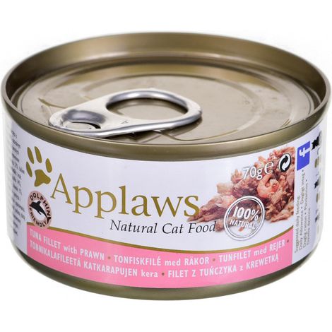 Applaws Premium Aliment humide pour chats adultes 100 % naturel au thon et aux crevettes 70 g