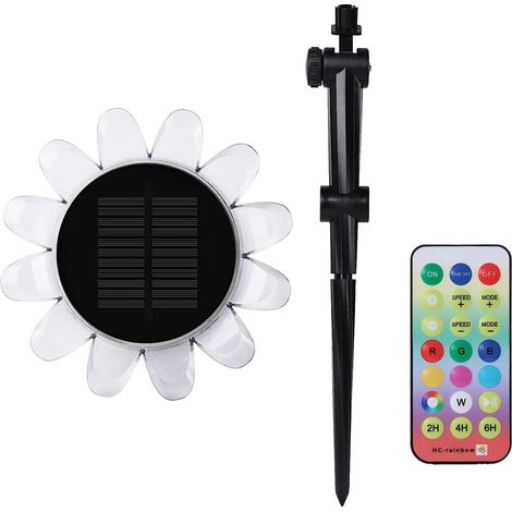 Wasserdichte Solar-Gartenleuchte für den Außenbereich, mehrfarbige LED-Landschaftsbeleuchtung in Form einer Sonnenblume, dekorative Lampe für Garten, Pool, Hof, Terrasse, 1 Lampe + 1 Ständer (1/2)