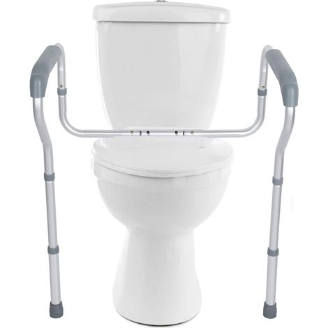 Support WC Réglable en Hauteur, 5 Positions, Pieds Antidérapants en Caoutchouc, 67 x 45 x 75 cm, Charge Maximale 135 kg (1/5)