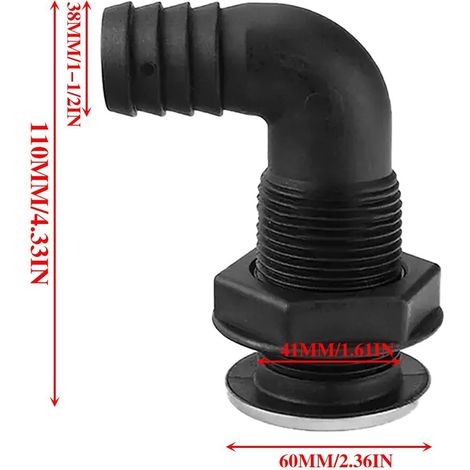 Nylon water outlet, plastic water outlet, 3/4 inch multi-specification outer diameter elbow water outlet, marine hardware accessories - 1-1/2 inch - (1/4)