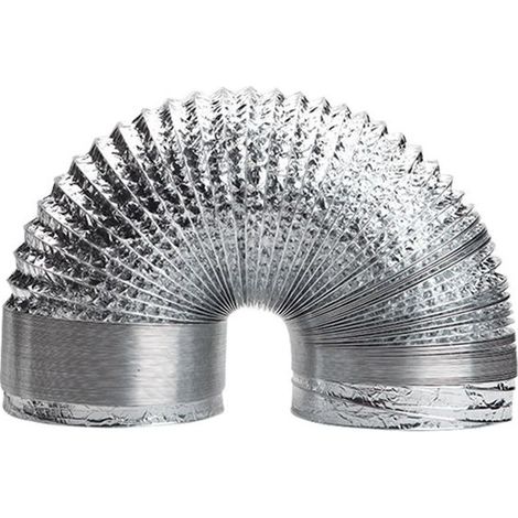 Conduit d'air flexible en aluminium de 150 mm et 3 m pour systèmes de ventilation (diamètre 150 mm), hottes aspirantes et sèche-linge (1/5)