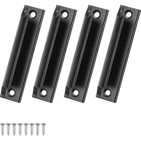 CCYKXA Aluminium-Türgriff, 4 Stück, schwarz, gebogen, Schrankgriff, nordischer Stil, für Terrassentüren, Schubladen, Schiebetüren, Türen, Balkontüren und mehr
