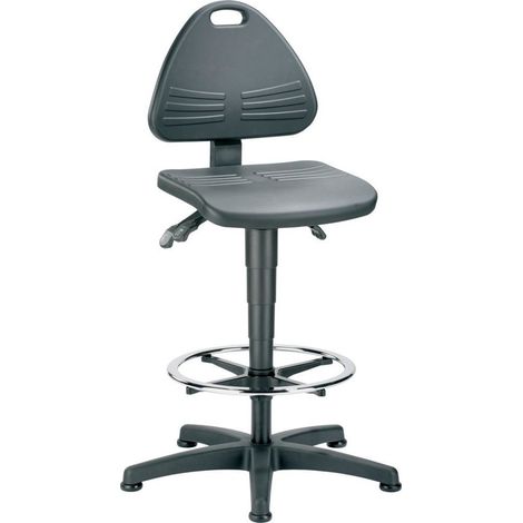 bimos Arbeitsstuhl Isitec mit Gleiter und Fußring und PU-Schaum schwarz Sitzhöhe 580-850 mm (1/5)