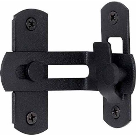 Verrou de porte à angle droit 90 degrés de grange coulissante en acier inoxydable, loquet de porte coulissante à rabat, Verrou de sécurité pour porte fenêtre armoire à vin jardin Noir