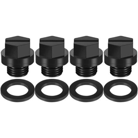 Lot de 4 Bouchons de Vidange pour Pompe de Piscine avec Joints Compatibles avec Hayward SPX1700FG,Noir