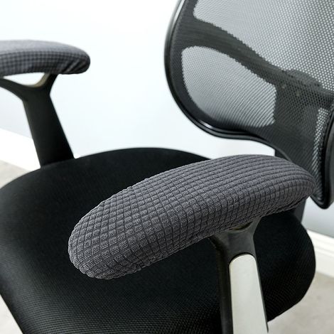 Gray 1 Pair Polyester Armrest Covers for Office Chair - Removable, Elastic, Washable and Waterproof (1/4)