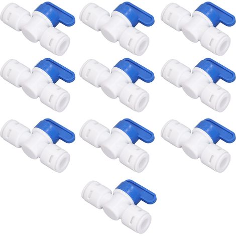 10-teiliges 3/8"-Absperrventil aus lebensmittelechtem Polypropylen für Umkehrosmoseanlagen und PEX-Rohre (1/5)