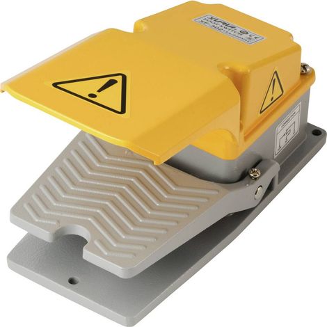 Tru Components – Interrupteur à pédale 1426624 250 V/AC 15 A – 1 pédale avec capot de protection – Type NO (T) – Aluminium pour environnements jusqu'à +75 °C