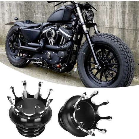 Bouchon de réservoir d'essence type couronne, accessoire moto compatible avec Defender FXDPBlack (1/5)