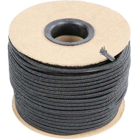 Corde élastique noire longueur 20m diamètre 8mm bâche piscine sandow universelle (1/2)