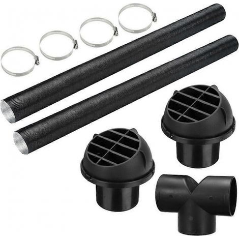 Ensemble de colliers de serrage pour tuyau de ventilation de chauffage automobile 75 mm, raccord en T et sortie d'air chaud (1/2)