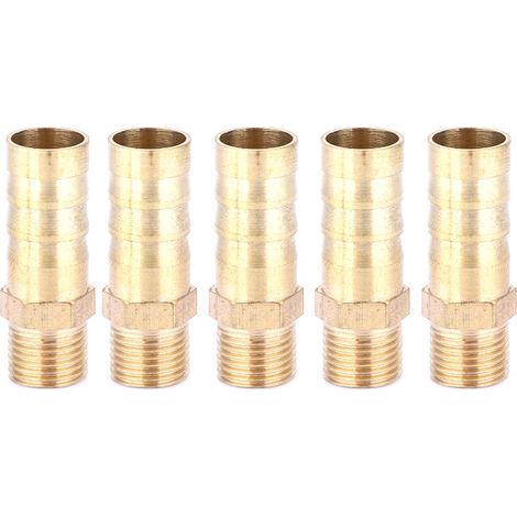 5 pièces raccord à olive laiton G1/8 mâle pour tuyau 10mm - raccordement gaz et liquide (1/5)