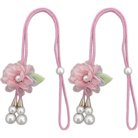 Sujetadores de cortina creativos con cuentas, diseño floral, - rosa (1/2)