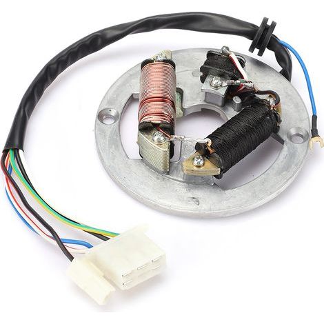 2 Bobines d'Allumage Magnéto Stator, Allumage de Galet de Magnéto Plaque de Stator Installation Facile en Acier Inoxydable Cuivre 2 Bobine Stator Magne d'Allumage Plaque. (1/5)