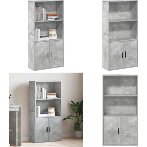 vidaXL Bibliothèque gris béton 60x24x120 cm bois d'ingénierie (1/5)