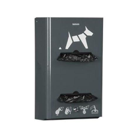 Distributeur mural Hygeca - 400 sachets / 2 rouleaux - anthracite mat - RAL 7016 (1/2)