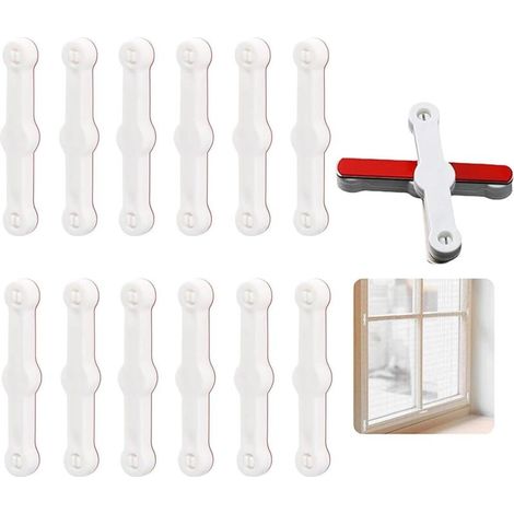 Lot de 12 moustiquaires de fenêtre, accessoires de moustiquaire autocollants, supports de moustiquaire, installation facile (1/5)