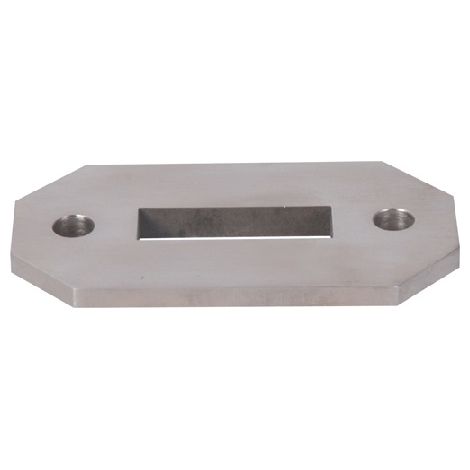 [QUALITE FRANCAISE] - Platine rectangle pour poteau plat - Longueur 92mm Largeur 48mm - INOX 316 - À visser (1/2)