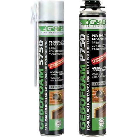 SCHIUMA POLIURETANICA 'GEBOFOAM' ml 750 tipo S - manuale- 12 pezzi  - G&B