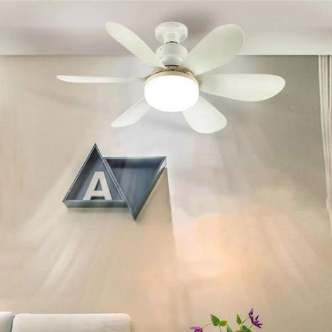 Ventilateurs de plafond avec éclairage et télécommande, ventilateur de plafond à visser, avec supports à 6 pales, 3 vitesses, 3 couleurs, ventilateur de plafond silencieux