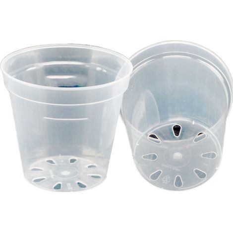 1 pot de fleurs transparent en plastique rigide, épais et haute transparence, effet pierre, pour orchidées dendrobium et plantes grasses (1/5)