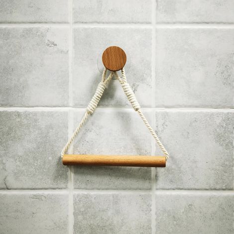 Porte-papier toilette mural en bois, couleur coton rond, accessoire de salle de bain, pour WC et salle de bain. Porte-serviettes. (1/5)