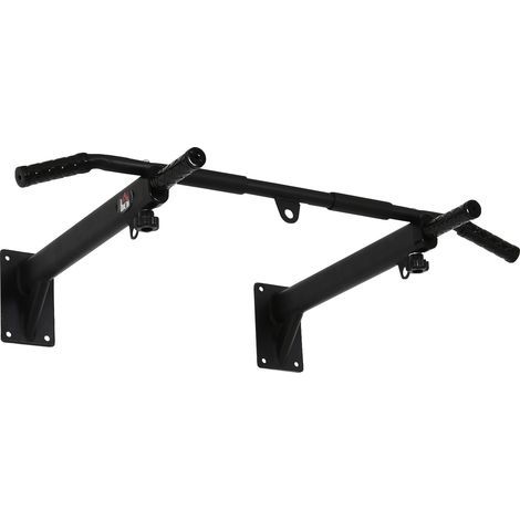 Wand- oder Decken-Klimmzugstange, Tragfähigkeit bis zu 150 kg, multifunktionale Klimmzugstange mit rutschfesten Griffen, Ösen für sichere und stabile Nutzung, Stahl, schwarz (1/4)