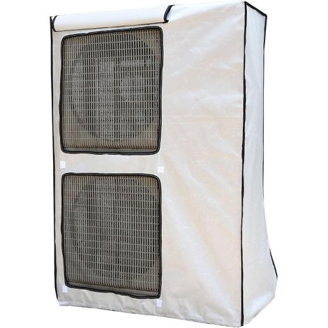 1 Funda para aire acondicionado, tejido Oxford 600D, doble grosor, múltiples orificios de ventilación, cortina protectora, para bomba de calor (1/5)