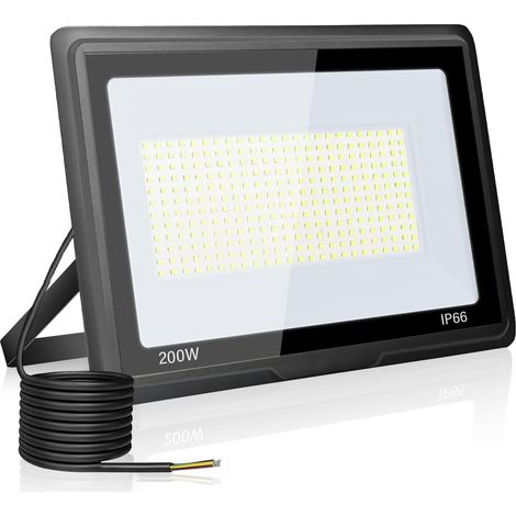 Projecteur LED Extérieur 200W, Spot LED Exterieur 20000LM 6000K Blanc Froid IP66 ImperméAble Projecteur Exterieur Pour Jardin Garage Patio Grange Cour