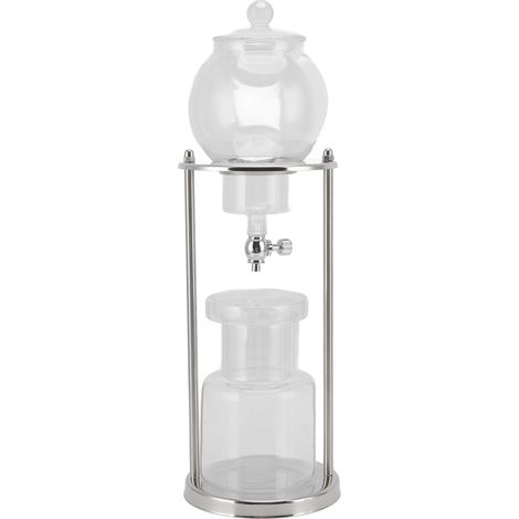 Torre per caffè freddo da 600 ml, con filtro in vetro riutilizzabile e supporto trasparente in acciaio inox, ideale per preparare caffè freddo fatto in casa. (1/5)